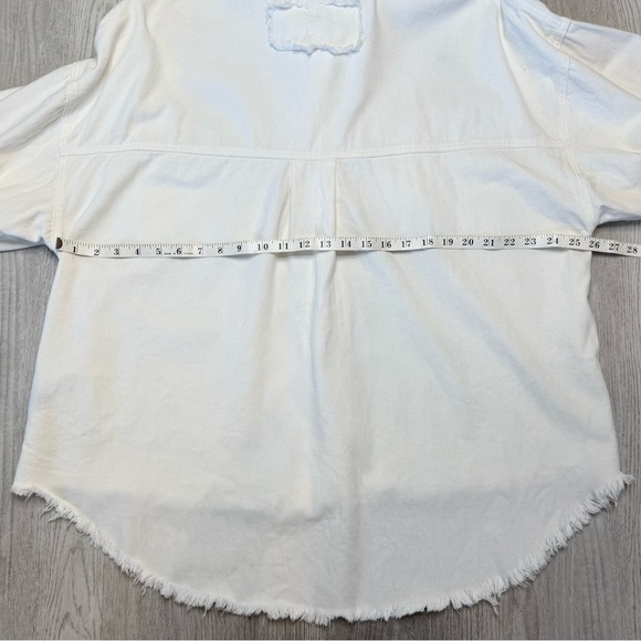 POL Button Up Shaket Jacket with Sequin Front Pockets Women’s Size M Off White - Picture 14 of 14